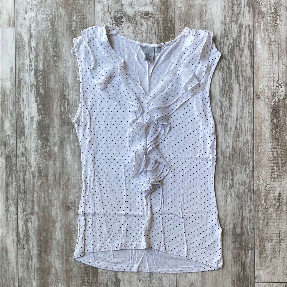 H&M Blue Sleeveless Ruffled Blouse